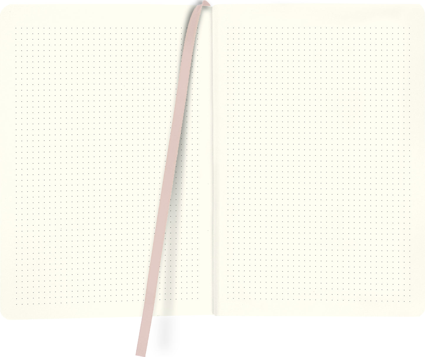 Gezeigt wird eine Innen- oder Zusatzansicht von „myNOTES Notizbuch A5: Live the life you love“. Die zweigeteilte Seite zeigt eine sanfte, cremefarbene Hintergrundfarbe mit einem Punktmuster, das gleichmäßig über die Seiten verteilt ist. In der Mitte steckt ein zarter, rosa Lesezeichenband, das das Notizbuch elegant ergänzt. Die typografische Gestaltung ist schlicht und modern, um eine klare Lesbarkeit und einen harmonischen Gesamteindruck zu gewährleisten.