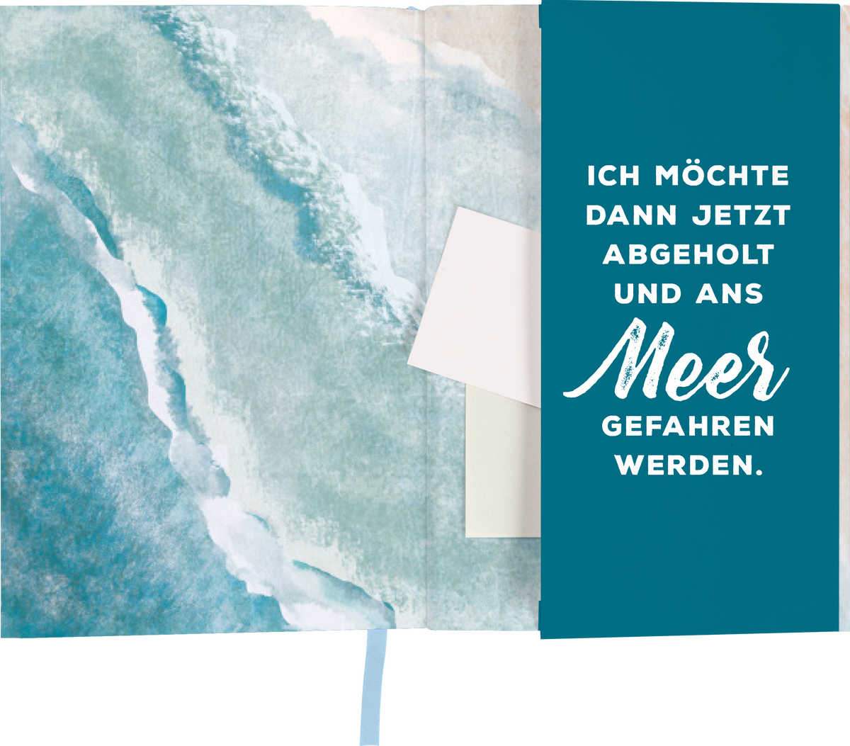 Gezeigt wird eine Innen- oder Zusatzansicht von „myNOTES Notizbuch A5: Warum wohnt das Meer nur so weit weg von mir?“.