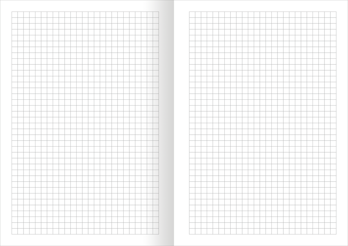 Gezeigt wird eine Innenansicht von „Meine Notizen – Einhorn“. Die Seite ist in einem klaren und strukturierten Format mit einem Rastermuster dargestellt, das aus gleichmäßigen, kleinen Kästchen besteht. Der Hintergrund ist weiß, was eine hohe Lesbarkeit ermöglicht. Die Typografie ist einfach und unauffällig gehalten, wodurch der Fokus auf den Notizen liegt, die der Benutzer einfüllen kann.