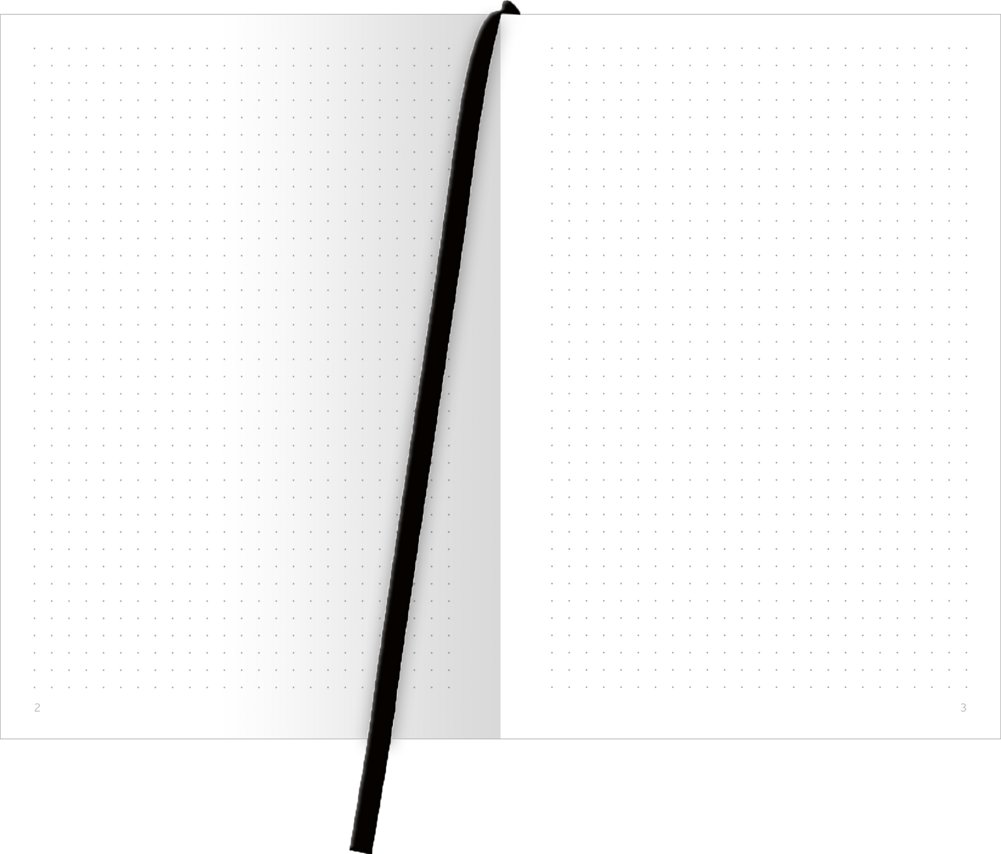 Gezeigt wird eine Innen- oder Zusatzansicht von „Böse Sprüche Notizbuch A5: Please dontt interrupt me while Im ignoring you“. Die Seiten sind leer und mit feinen Punkten versehen, die eine zielgerichtete Gestaltung ermöglichen. Die Papierfarbe ist hell und sorgt für eine angenehme Schreibumgebung. Ein schwarzes Lesebändchen ist in der Mitte sichtbar, das dem Notizbuch einen eleganten Akzent verleiht. Die Typografie wird auf dem Cover durch einen humorvollen Spruch hervorgehoben.