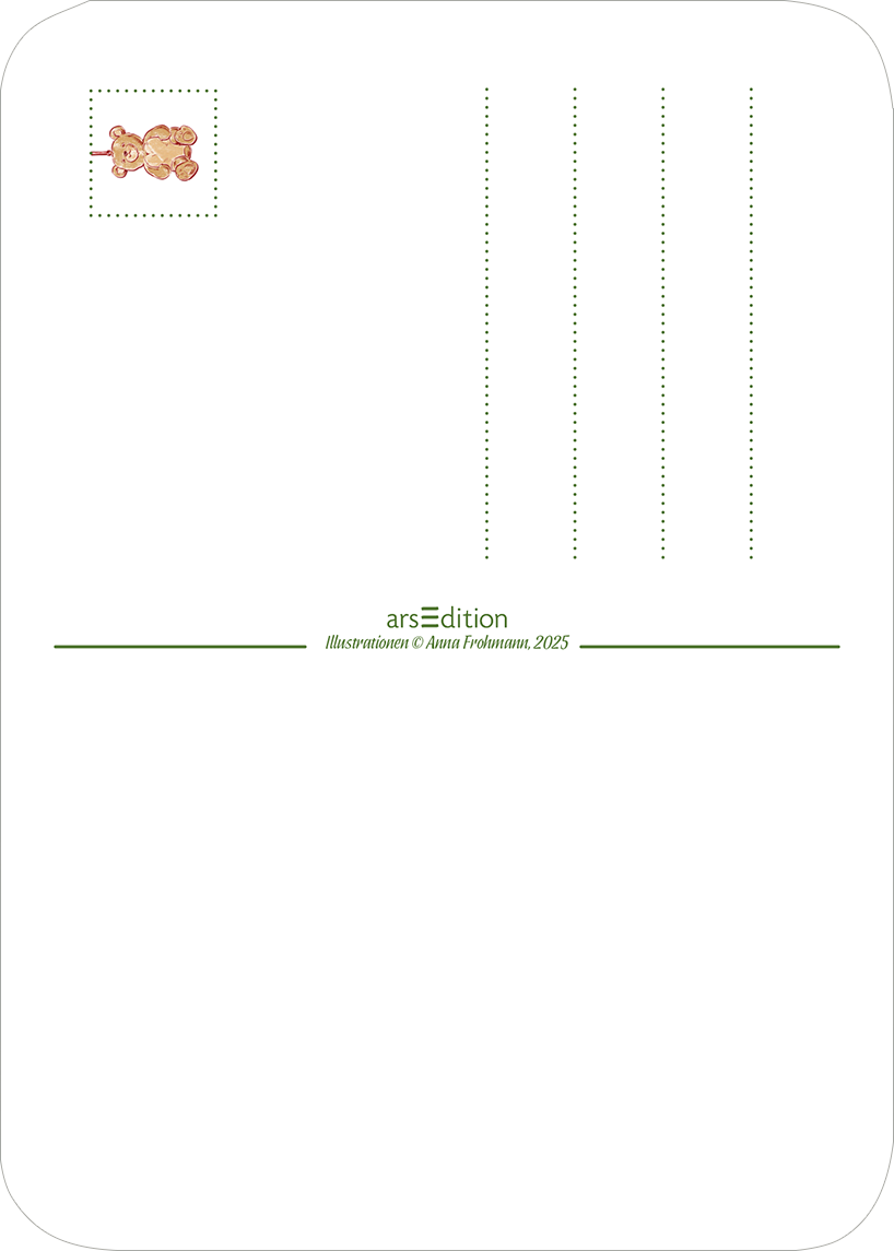 Gezeigt wird eine Innen- oder Zusatzansicht von „Oh, du schöne Weihnachtszeit“. Die Gestaltung umfasst eine dominante weiße Fläche mit zarten, braunen Illustrationen von Weihnachtsmotiven. Im oberen Bereich befindet sich ein kleiner, quadratischer Bildausschnitt mit einer ansprechenden Zeichnung. Die Typografie ist schlicht und elegant in einem sanften Grünton gehalten, der harmonisch in das Gesamtdesign integriert ist. Die klare Struktur ermöglicht eine einfache Lesbarkeit.