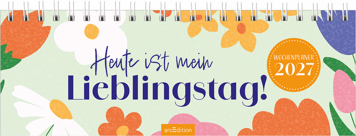Gezeigt wird eine Innen- oder Zusatzansicht von „Tischkalender Heute ist mein Lieblingstag! 2027“. Die Ansicht zeigt eine sanfte, aquarellierte Hintergrundgestaltung in Blau- und Lilatönen. In der Mitte steht der motivierende Text „You got this.“ in einer dynamischen Schriftart, begleitet von einer kleinen Krone. Links befindet sich ein Bereich für Notizen mit dezenten Linien und einer Monatsübersicht, die die vierte Woche des Janus hervorhebt.