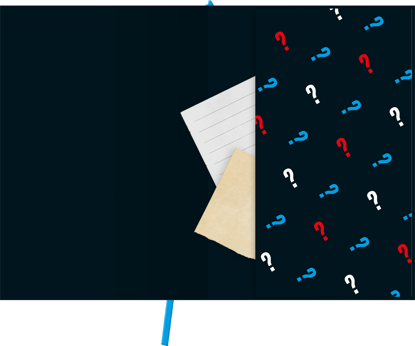 Gezeigt wird eine Innen- oder Zusatzansicht von „myNOTES Papeterie: Notizbuch A4 Die drei ??? – Feuriges Auge“.