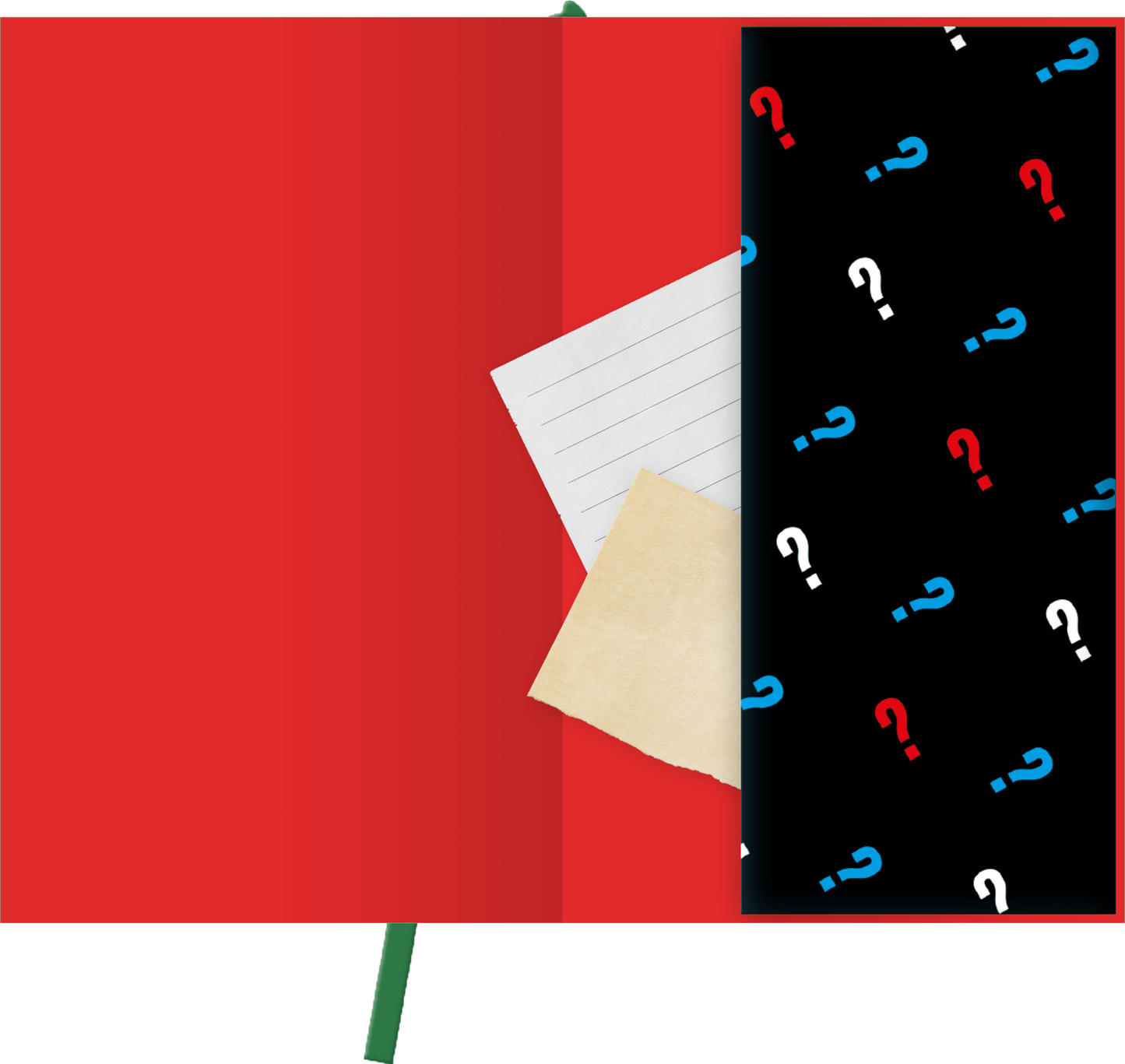Gezeigt wird eine Innen- oder Zusatzansicht von „myNOTES Papeterie: Notizbuch A6 Die drei ??? – Das Auge des Drachen“.