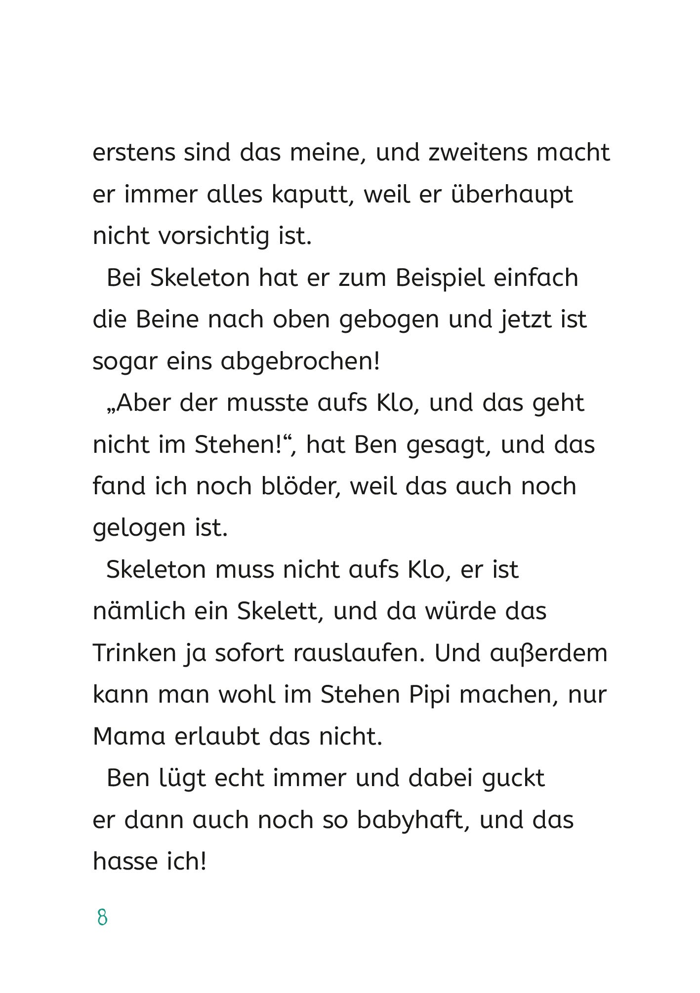 Gezeigt wird eine Innen- oder Zusatzansicht von „Ich und meine Chaos-Brüder – Alarmstufe Umzug“. Der Text ist in einer klaren, gut lesbaren Schriftart gehalten, in schwarzer Farbe, auf einem weißen Hintergrund.