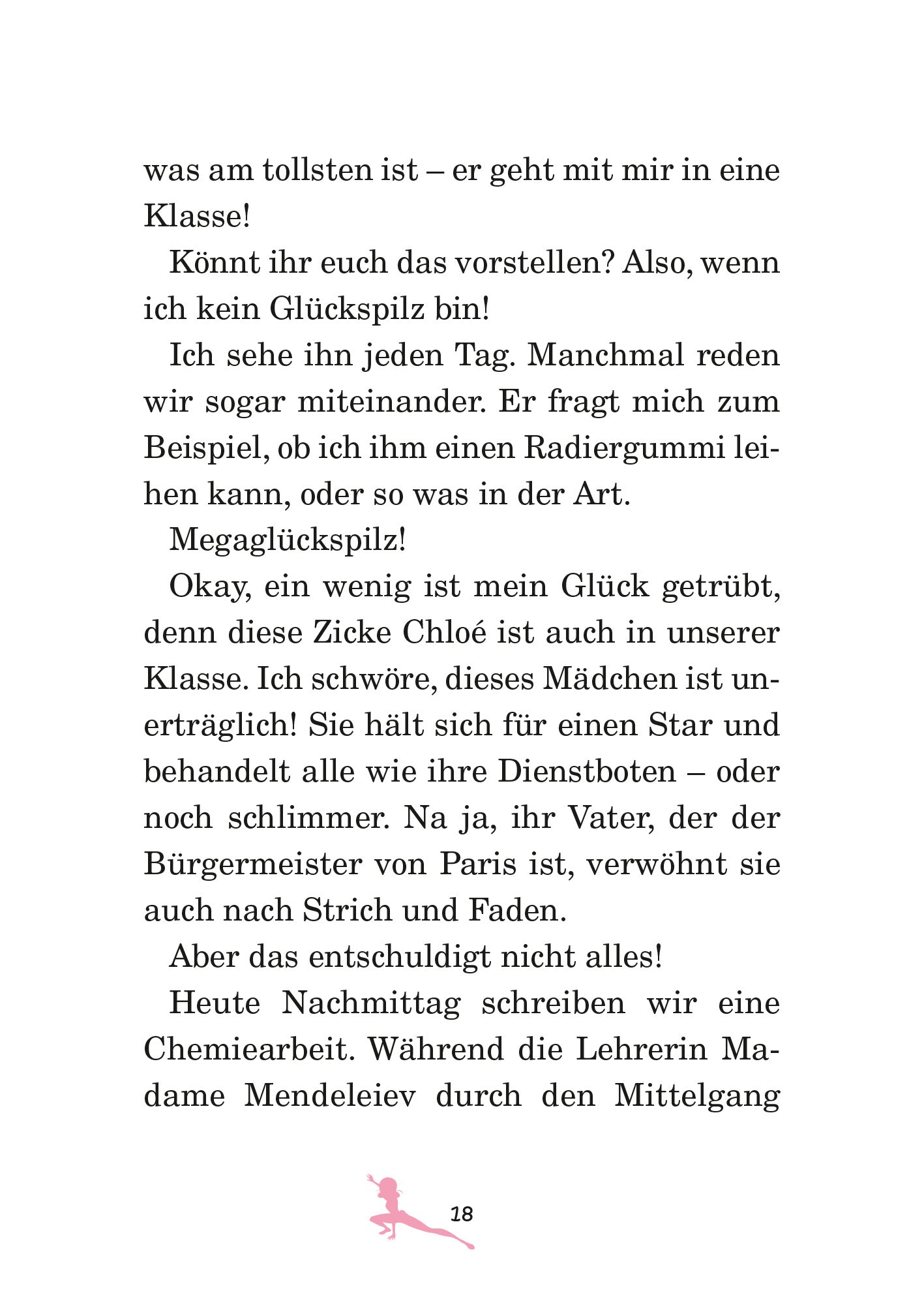 Gezeigt wird eine Innen- oder Zusatzansicht von „Miraculous – Lady Chloé“. Der Text ist in einer klaren, gut lesbaren Schriftart und in schwarzer Farbe auf weißem Hintergrund gestaltet. Auf der Seite sind Absätze deutlich voneinander getrennt, und es sind keine grafischen Elemente vorhanden.