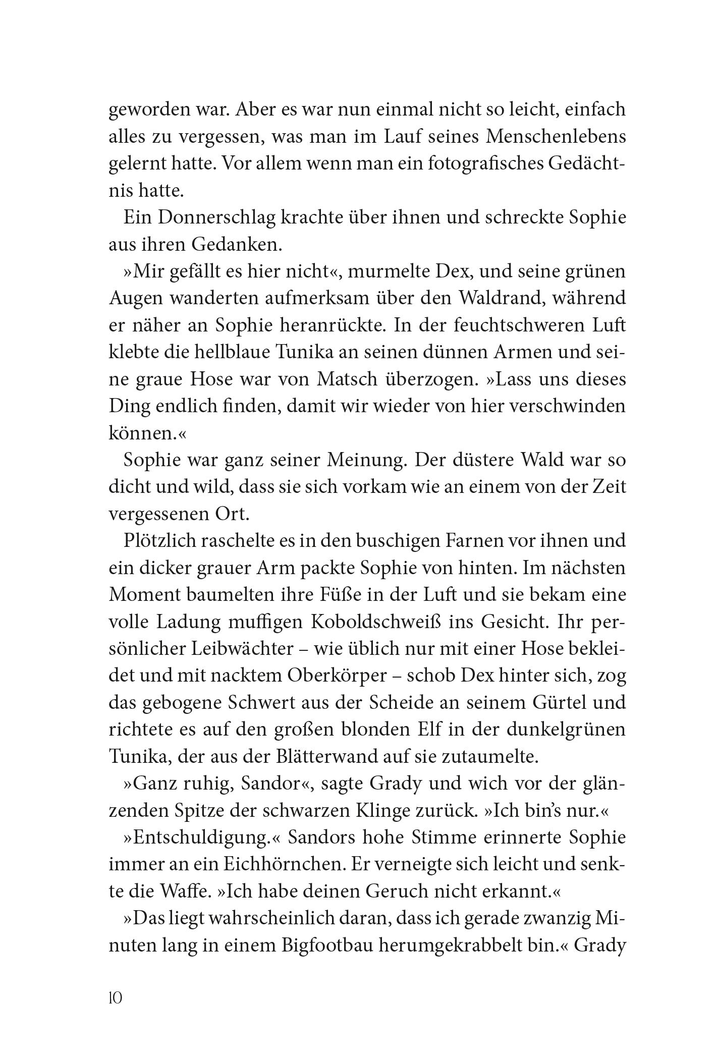 Gezeigt wird eine Innen- oder Zusatzansicht von „Keeper of the Lost Cities – Das Exil“. Der Text ist in einer gut lesbaren Serifenschrift gesetzt und in Schwarz gehalten. Die Seiten sind hell, was eine angenehme Lesbarkeit fördert.
