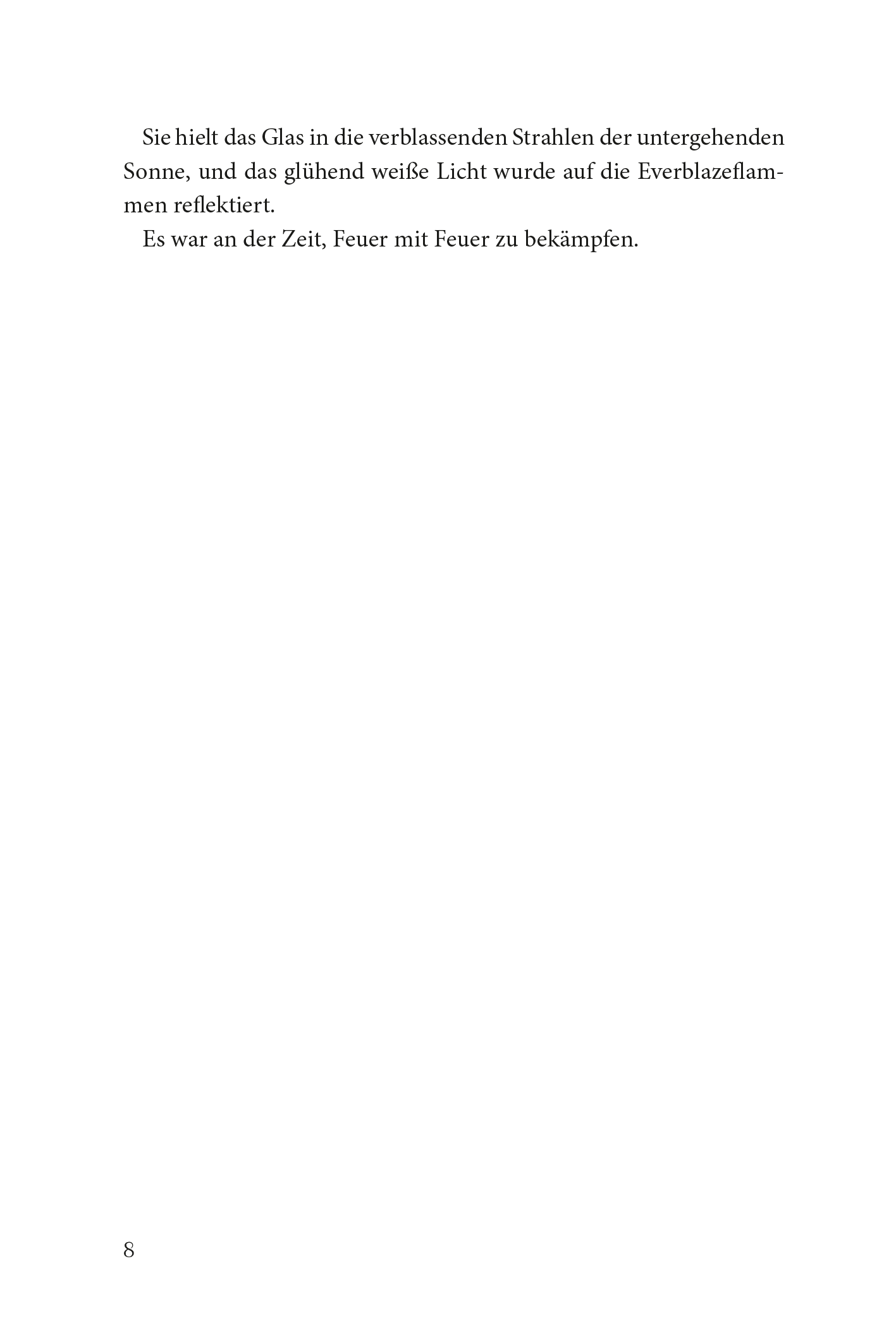 Gezeigt wird eine Innen- oder Zusatzansicht von „Keeper of the Lost Cities – Der Verrat“. Die Seite zeigt schwarz gedruckten Text auf weißem Hintergrund in einer gut lesbaren Serifenschrift, die in Absätze unterteilt ist. Die Layoutgestaltung unterstützt die Lesbarkeit für alle Nutzer.