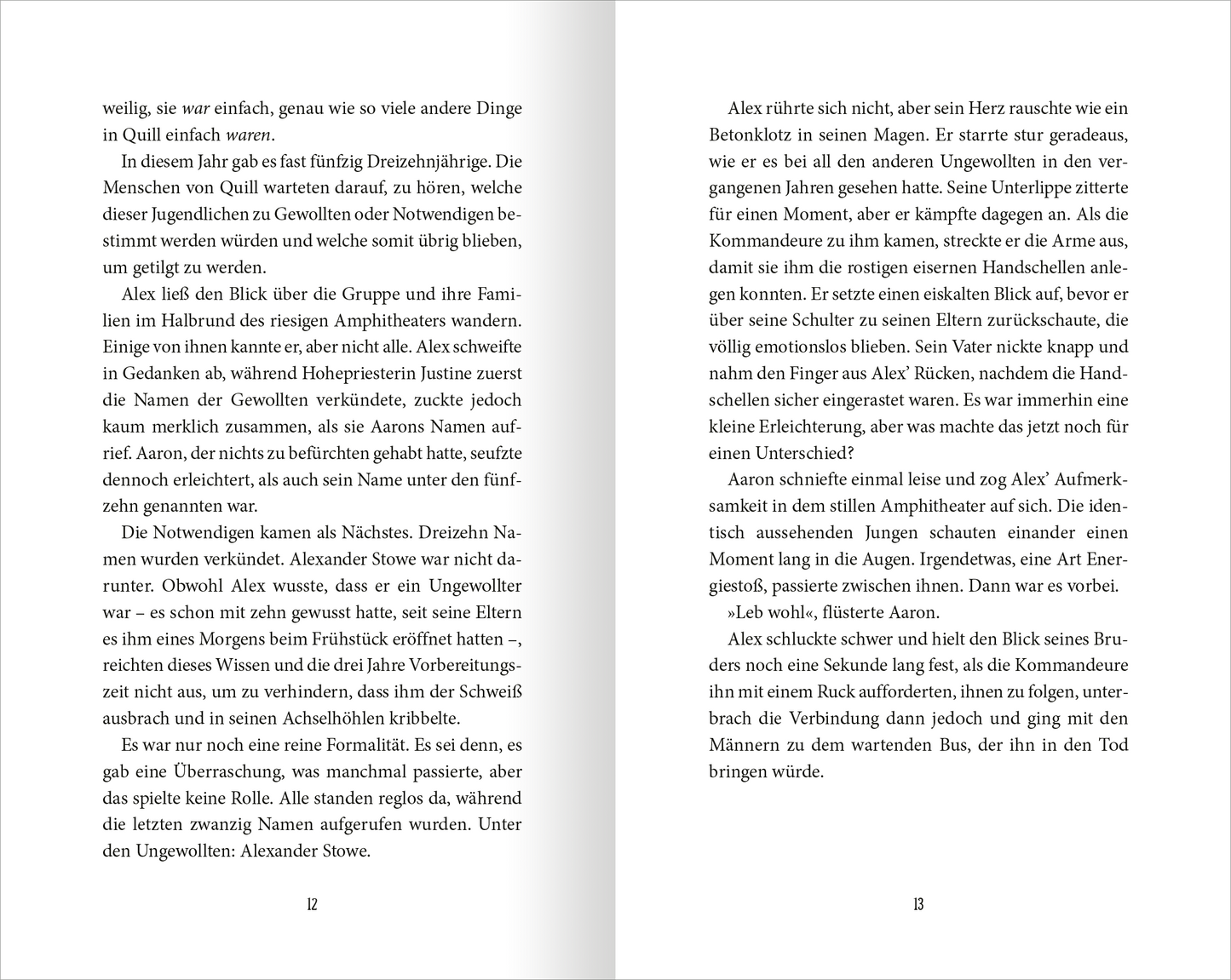Gezeigt wird eine Innen- oder Zusatzansicht von „Wächter der Magie – Aufbruch nach Artimé“. Die Doppelseite präsentiert einen fließenden Text in schwarzer Serifenschrift auf weißem Hintergrund. Die Seiten sind nummeriert und die Absätze sind klar strukturiert, was eine einfache Lesbarkeit unterstützt.