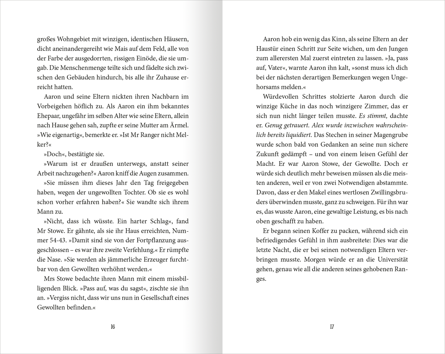 Gezeigt wird eine Innen- oder Zusatzansicht von „Wächter der Magie – Aufbruch nach Artimé“. Auf beiden Seiten sieht man eine klare, gut lesbare Schrift in Schwarz auf hellem Hintergrund. Der Text ist mehrzeilig, mit einem einheitlichen Zeilenabstand. Die Seiten sind schlicht, ohne Illustrationen.