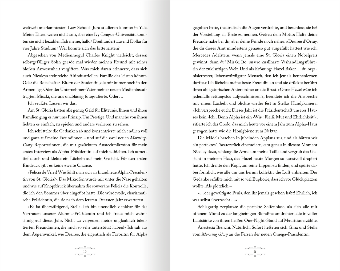 Gezeigt wird eine Innenansicht von „Game of Hearts – No Rules“. Die Doppelseite enthält einen durchgehenden, gut lesbaren Text in Schwarz auf hellem Hintergrund. Die Schriftart ist modern und klar strukturiert. Die Absätze sind ausreichend voneinander getrennt, was die Lesbarkeit fördert. Grafische Elemente oder Bilder sind nicht vorhanden, wodurch der Fokus auf dem Inhalt liegt. Die Anordnung der Textelemente sorgt für einen harmonischen und ansprechenden Gesamteindruck.