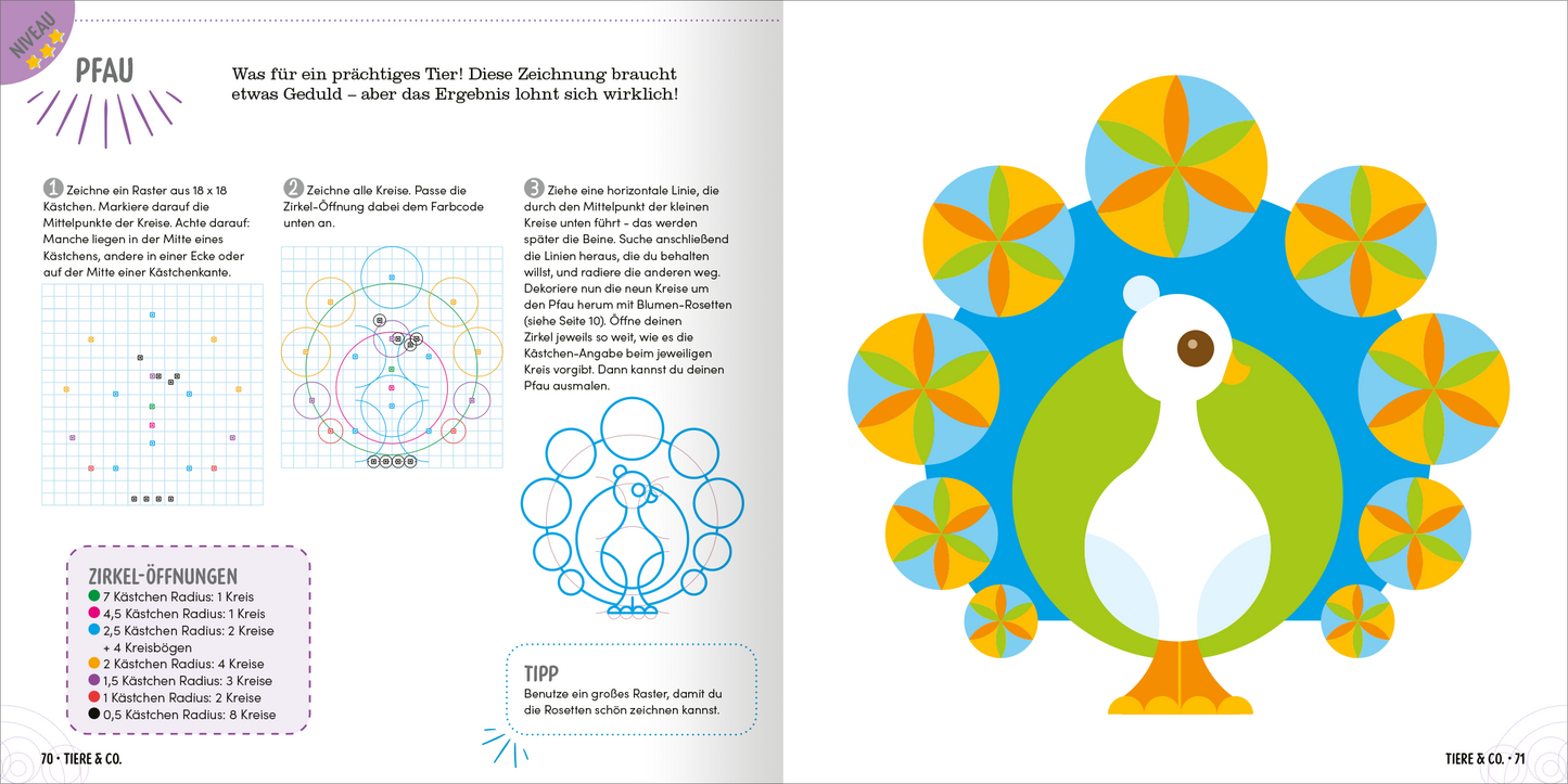 Gezeigt wird eine Innen- oder Zusatzansicht von „Science & Kids – Das große Malbuch der Geometrie“.