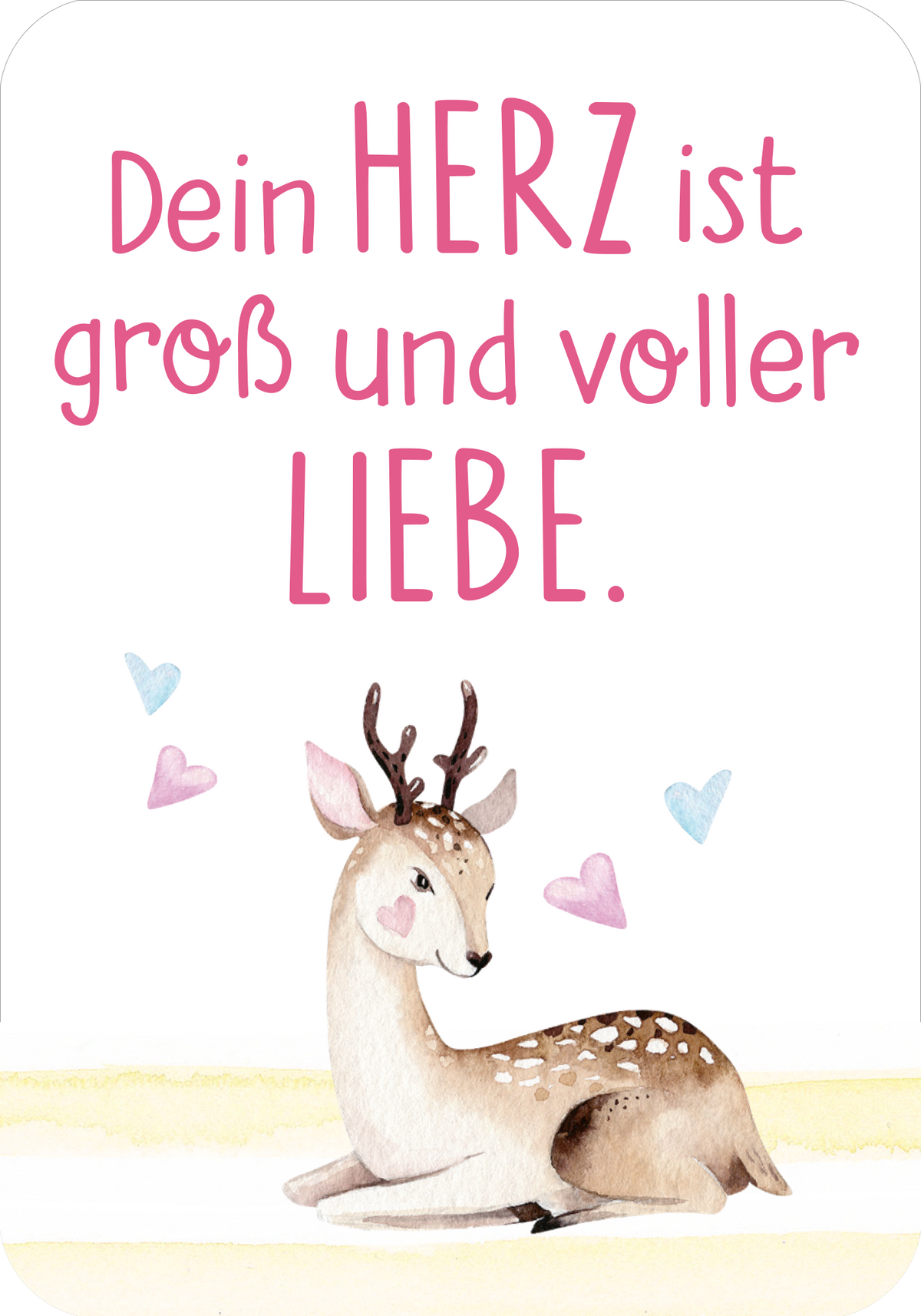 Gezeigt wird eine Innen- oder Zusatzansicht von „Mutmachkarten – Einhorn“.