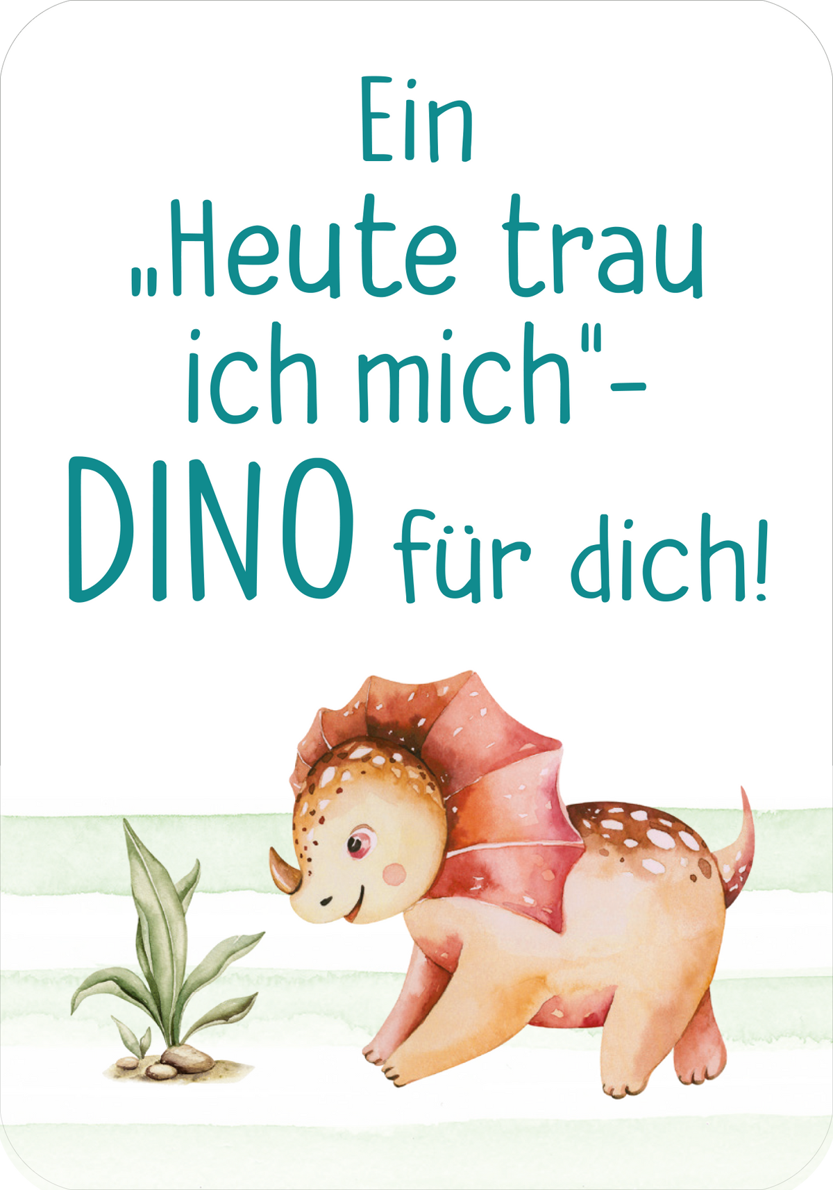 Gezeigt wird eine Innen- oder Zusatzansicht von „Mutmachkarten – Dino“.