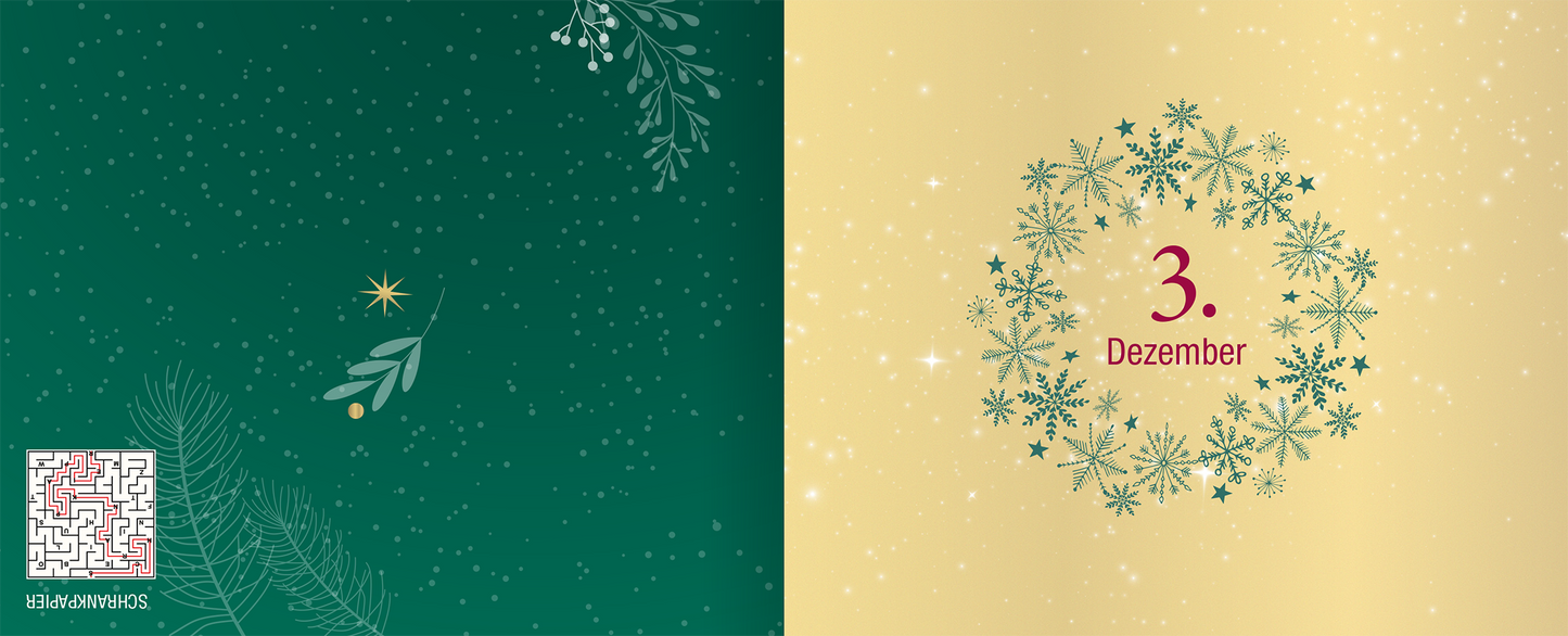 Gezeigt wird eine Innen- oder Zusatzansicht von „Weihnachtszeit ist Dehnbundzeit!“.