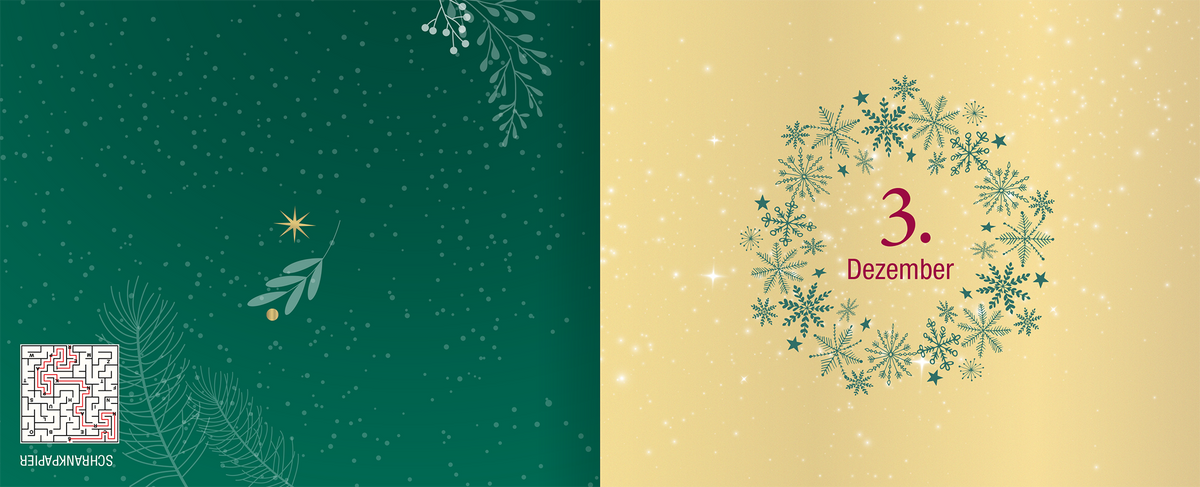 Gezeigt wird eine Innen- oder Zusatzansicht von „Weihnachtszeit ist Dehnbundzeit!“.