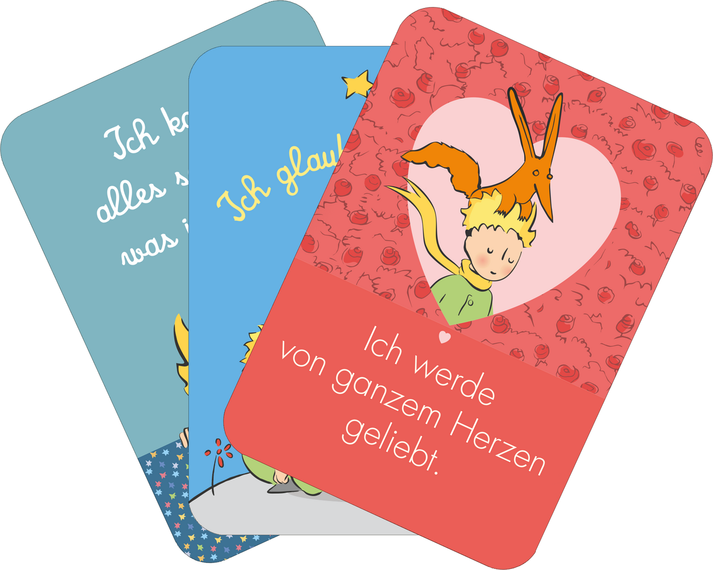 Gezeigt wird eine Innen- oder Zusatzansicht von „Der Kleine Prinz. Mutmachkarten“.