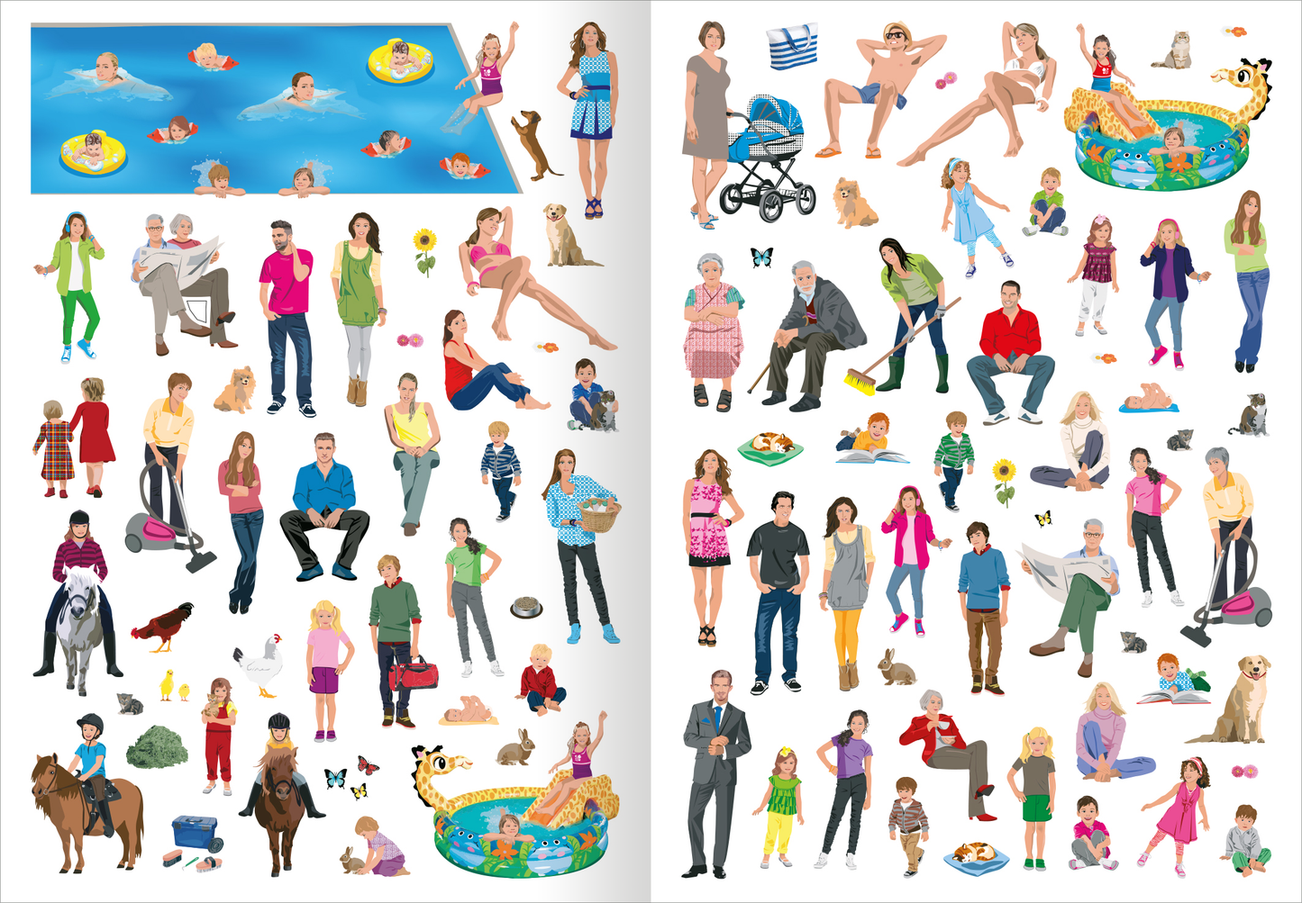 Gezeigt wird eine Innen- oder Zusatzansicht von „Das superdicke Stickerheft – Mein Traumhaus“.
