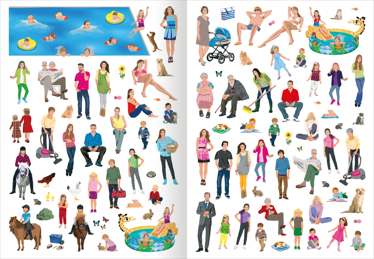 Gezeigt wird eine Innen- oder Zusatzansicht von „Das superdicke Stickerheft – Mein Traumhaus“.