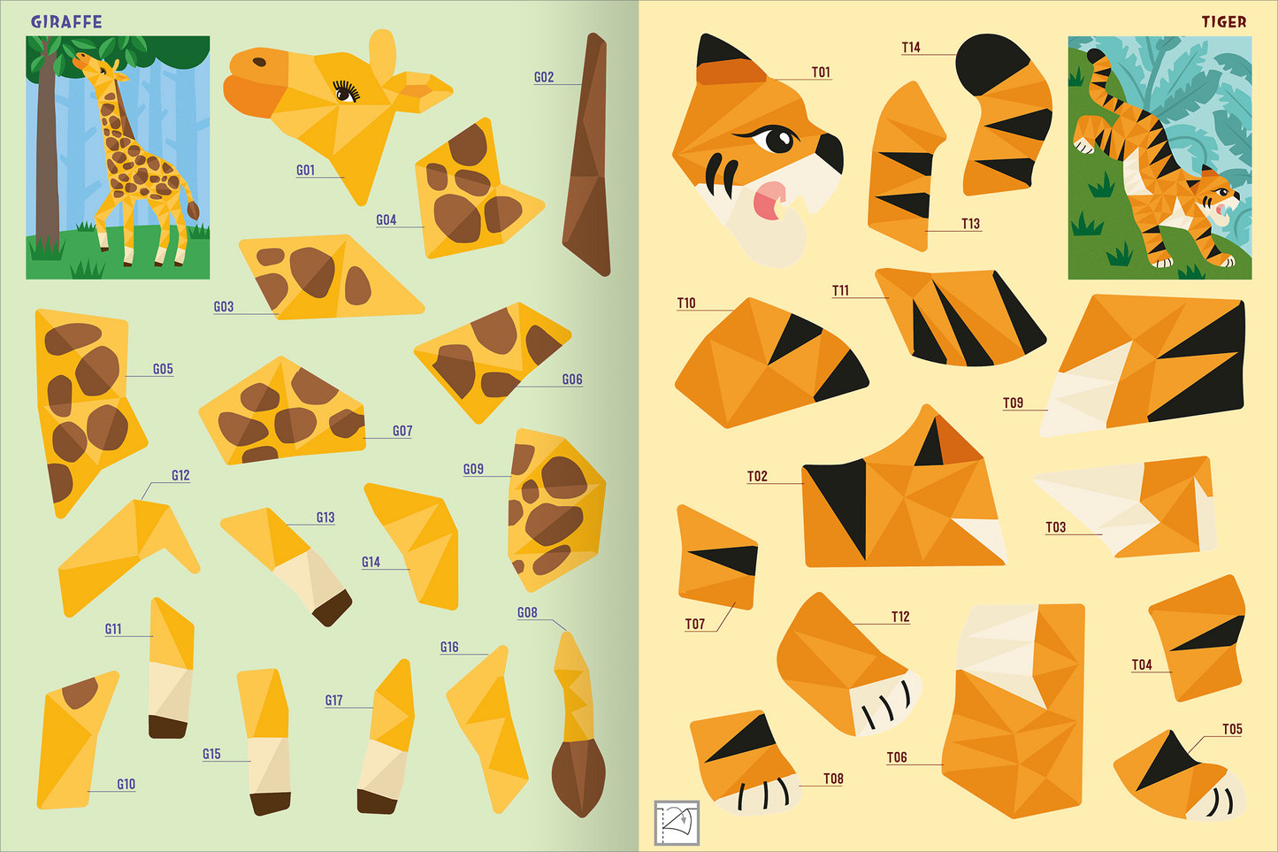 Gezeigt wird eine Innen- oder Zusatzansicht von „Mein Mosaik-Stickerbuch – Tiere“.