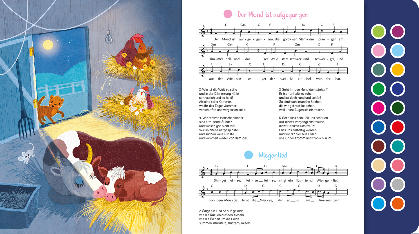 Gezeigt wird eine Innen- oder Zusatzansicht von „Sing mit! Gutenachtlieder“.