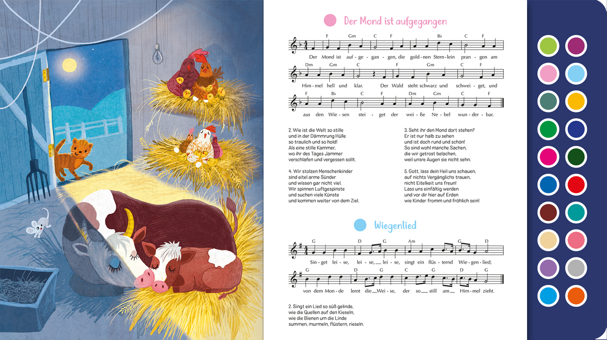 Gezeigt wird eine Innen- oder Zusatzansicht von „Sing mit! Gutenachtlieder“.