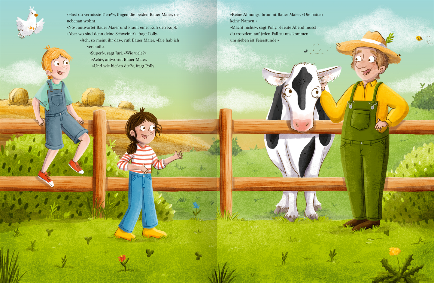 Gezeigt wird eine Innen- oder Zusatzansicht von „Pollys Huhn kommt in den Himmel“.