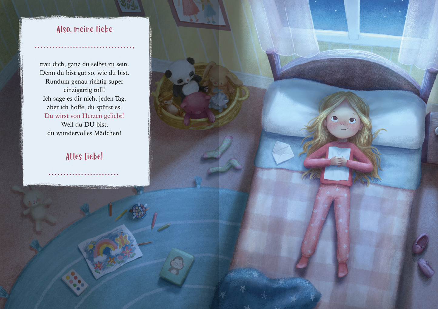 Gezeigt wird eine Innen- oder Zusatzansicht von „Für ein wundervolles Mädchen wie dich“.