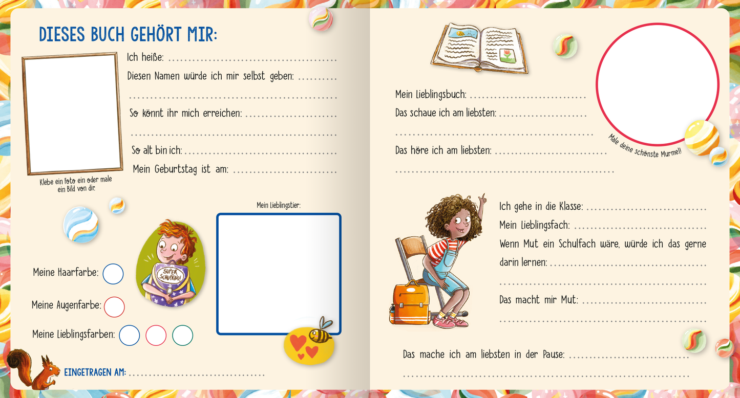 Gezeigt wird eine Innen- oder Zusatzansicht von „Mein Freundebuch für die Schule“.