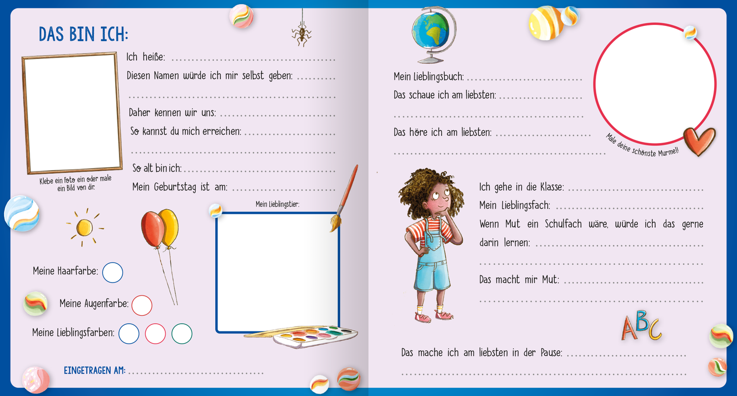 Gezeigt wird eine Innen- oder Zusatzansicht von „Mein Freundebuch für die Schule“.