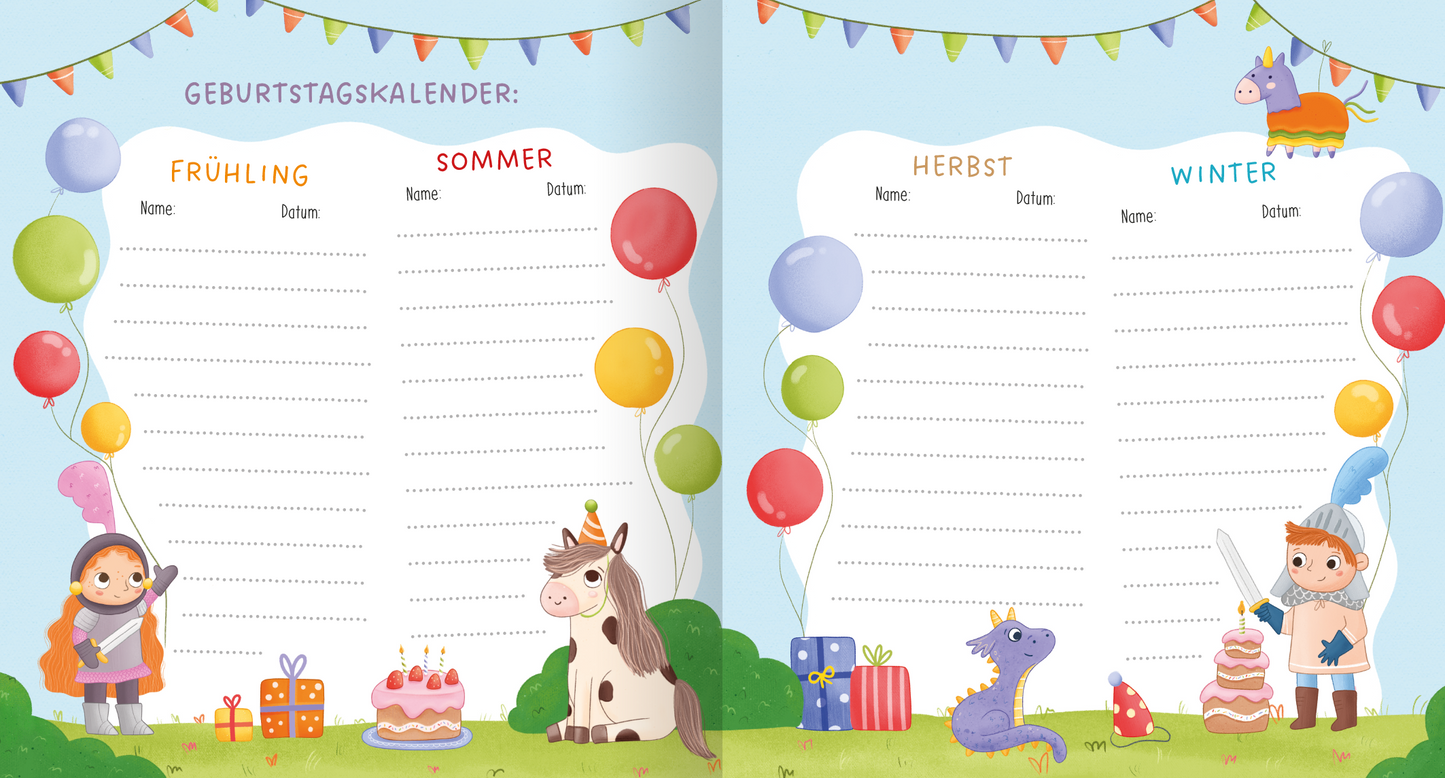 Gezeigt wird eine Innen- oder Zusatzansicht von „Meine Kindergartenfreunde – Ritter und Drachen“.