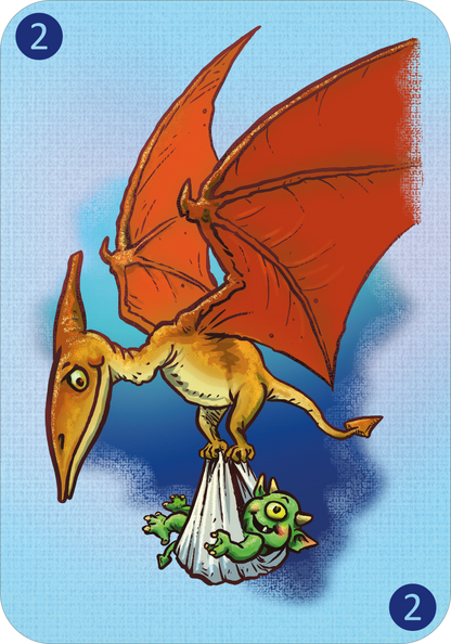 Gezeigt wird eine Innen- oder Zusatzansicht von „Spinn dich aus – Fantasiegeschichten“. Die Illustration zeigt einen fliegenden, orangenen Dinosaurier mit großen, leuchtend roten Flügeln, der einen weißen Stoffbeutel in den Krallen hält. In dem Beutel liegt ein fröhlicher grüner Babydinosaurier. Der Hintergrund ist in sanften Blautönen gehalten, die die Fantasiewelt unterstreichen.