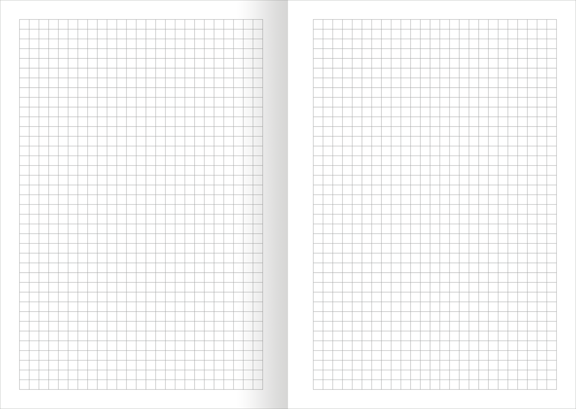 Gezeigt wird eine Innenansicht von „Meine Notizen – Einhorn“. Die Seite ist in einem klaren und strukturierten Format mit einem Rastermuster dargestellt, das aus gleichmäßigen, kleinen Kästchen besteht. Der Hintergrund ist weiß, was eine hohe Lesbarkeit ermöglicht. Die Typografie ist einfach und unauffällig gehalten, wodurch der Fokus auf den Notizen liegt, die der Benutzer einfüllen kann.
