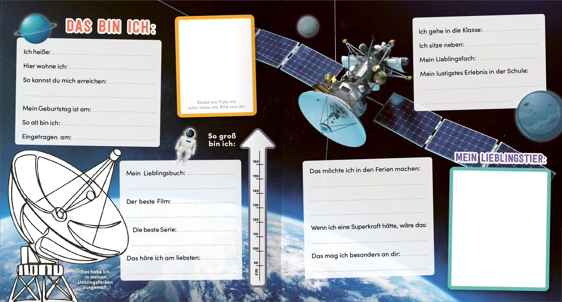 Gezeigt wird eine Innen- oder Zusatzansicht von „Meine Schulfreunde – Weltraum Astronaut“.