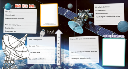 Gezeigt wird eine Innen- oder Zusatzansicht von „Meine Schulfreunde – Weltraum Astronaut“.