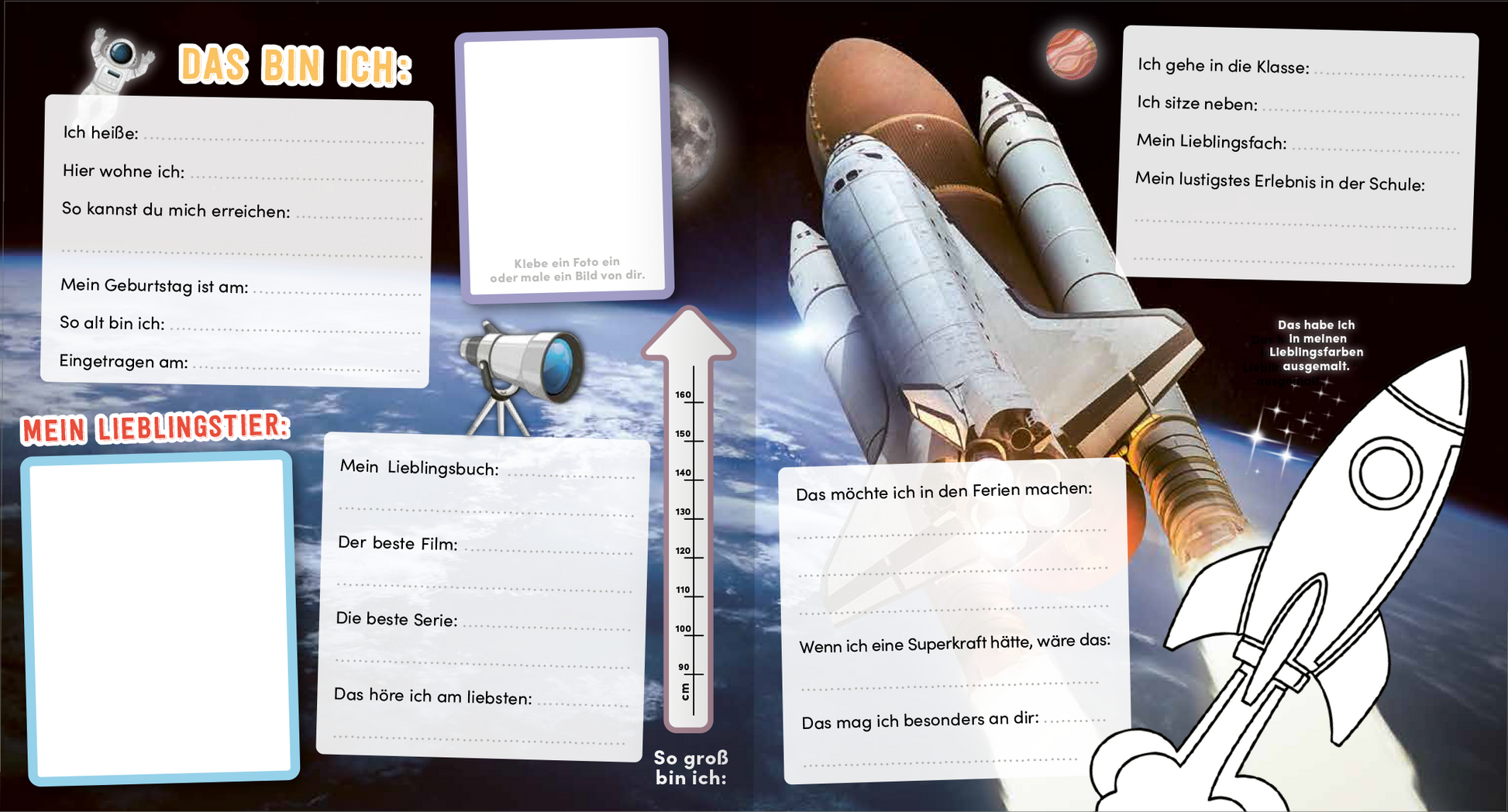 Gezeigt wird eine Innen- oder Zusatzansicht von „Meine Schulfreunde – Weltraum Astronaut“.