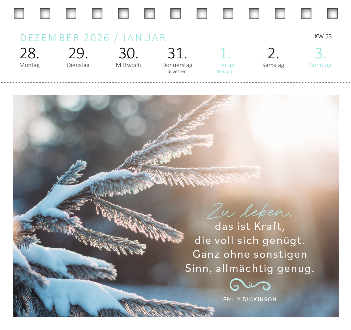 Gezeigt wird eine Innen- oder Zusatzansicht von „Postkartenkalender 365 Tage Sonne im Herzen 2027“.