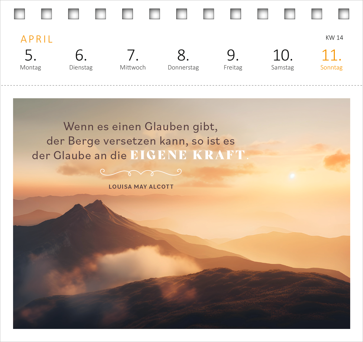 Gezeigt wird eine Innen- oder Zusatzansicht von „Postkartenkalender 365 Tage Sonne im Herzen 2027“.
