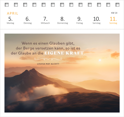 Gezeigt wird eine Innen- oder Zusatzansicht von „Postkartenkalender 365 Tage Sonne im Herzen 2027“.