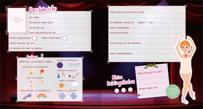 Gezeigt wird eine Innen- oder Zusatzansicht von „Sticker-Anziehpuppen – Mein Freundebuch (Ballerina)“.