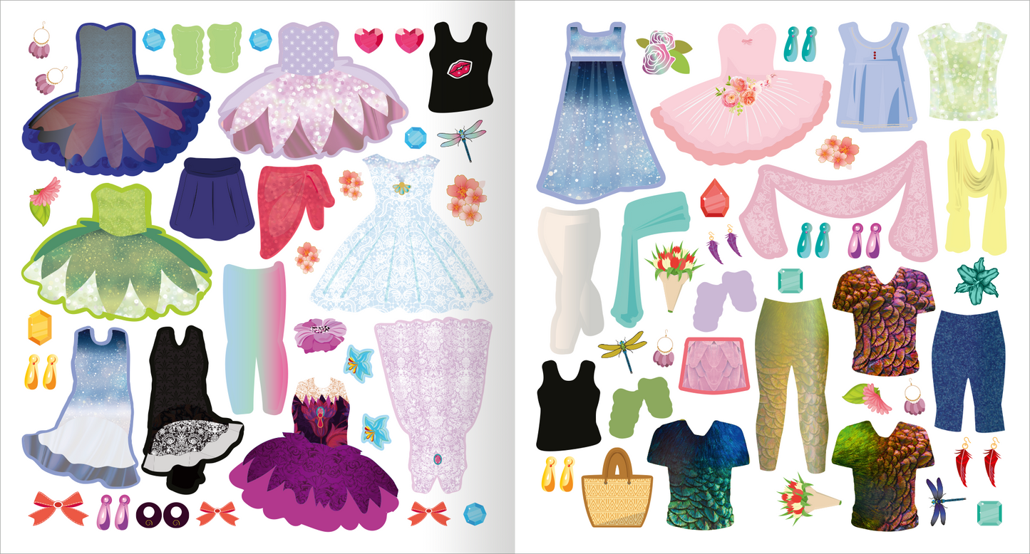 Gezeigt wird eine Innen- oder Zusatzansicht von „Sticker-Anziehpuppen – Mein Freundebuch (Ballerina)“.