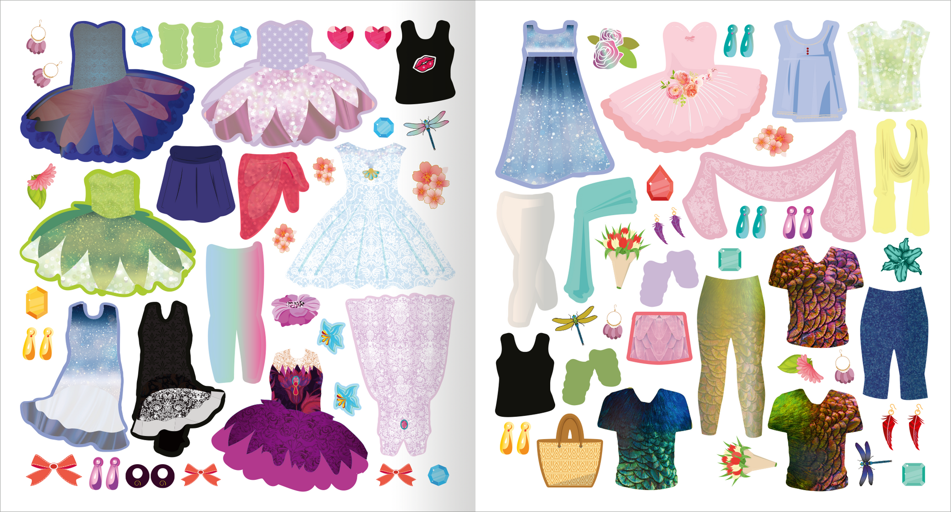 Gezeigt wird eine Innen- oder Zusatzansicht von „Sticker-Anziehpuppen – Mein Freundebuch (Ballerina)“.