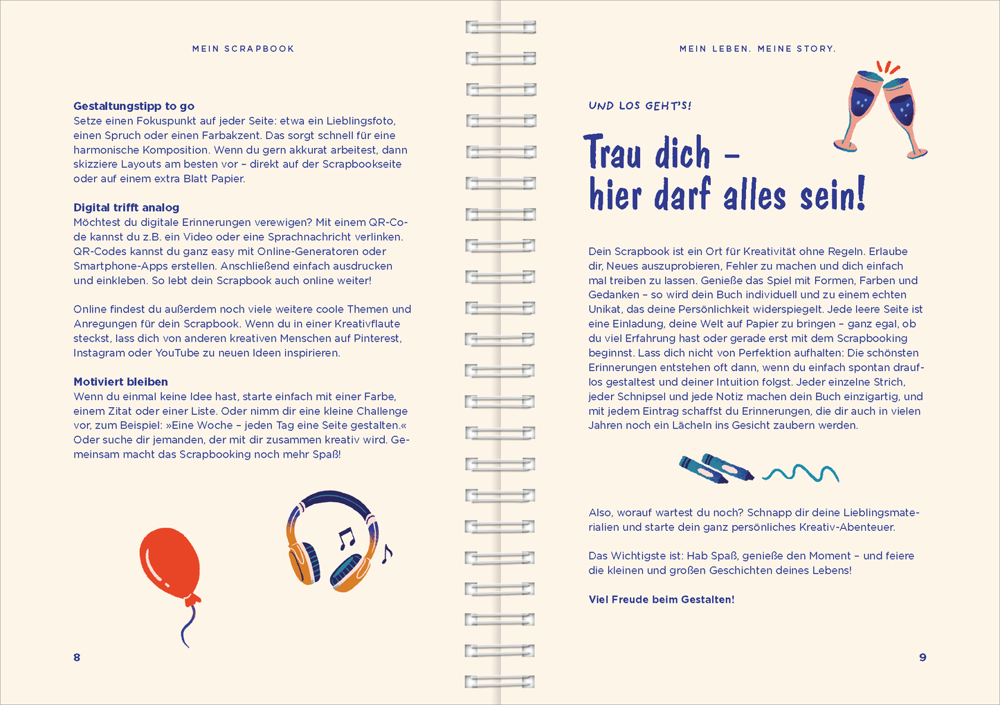 Gezeigt wird eine Innen- oder Zusatzansicht von „Mein Leben. Meine Story.“.