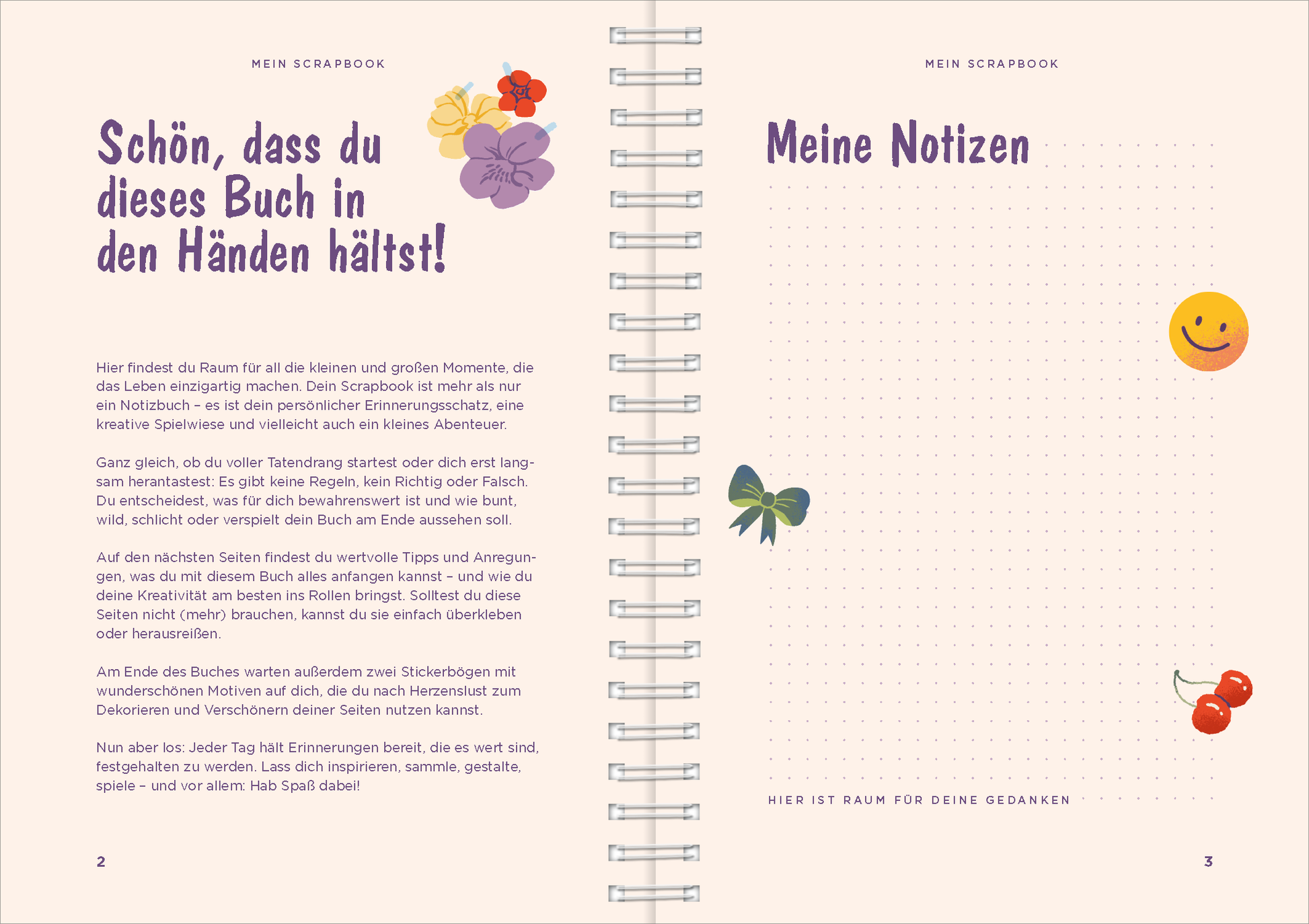 Gezeigt wird eine Innen- oder Zusatzansicht von „Mein Scrapbook“.