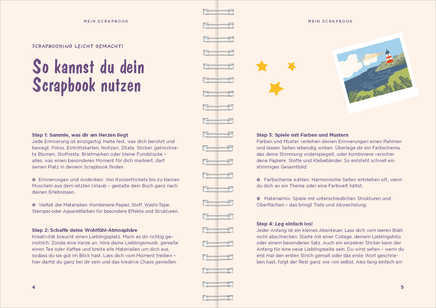 Gezeigt wird eine Innen- oder Zusatzansicht von „Mein Scrapbook“.