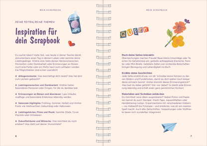 Gezeigt wird eine Innen- oder Zusatzansicht von „Mein Scrapbook“.
