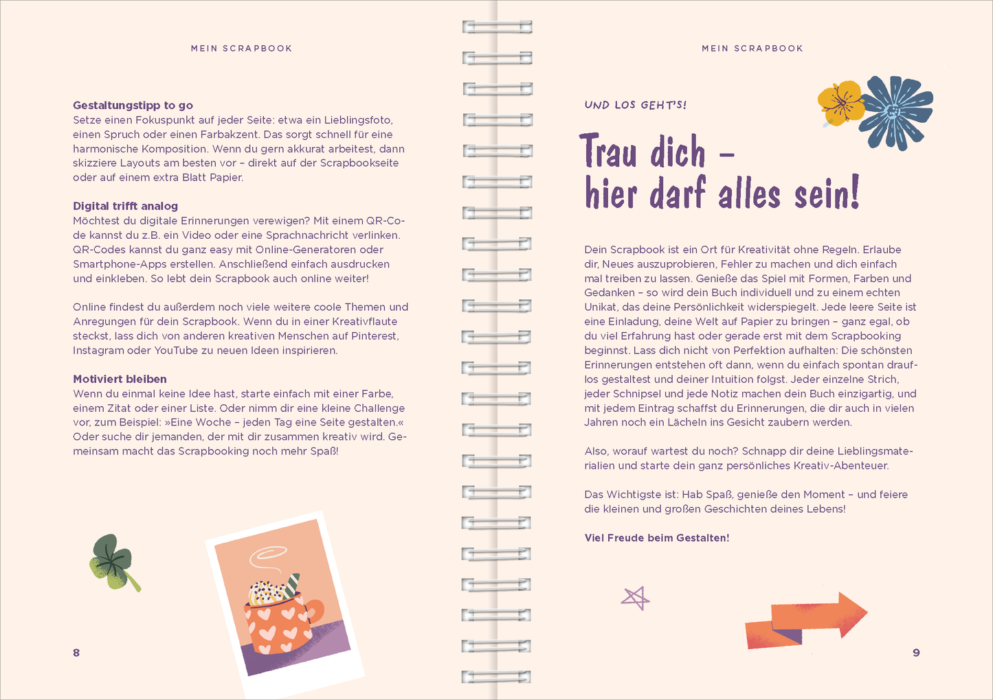 Gezeigt wird eine Innen- oder Zusatzansicht von „Mein Scrapbook“.