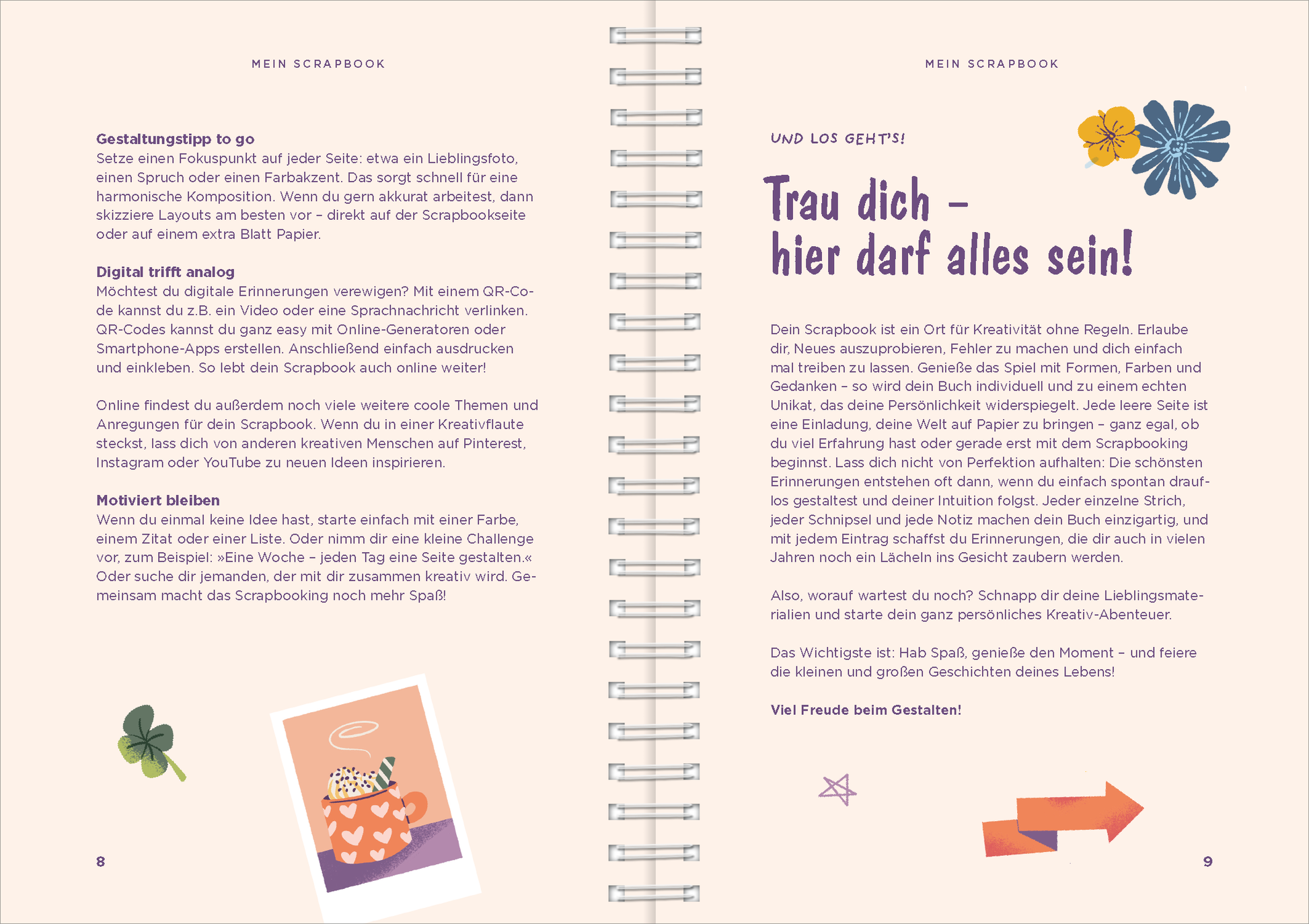 Gezeigt wird eine Innen- oder Zusatzansicht von „Mein Scrapbook“.