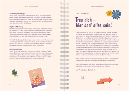 Gezeigt wird eine Innen- oder Zusatzansicht von „Mein Scrapbook“.