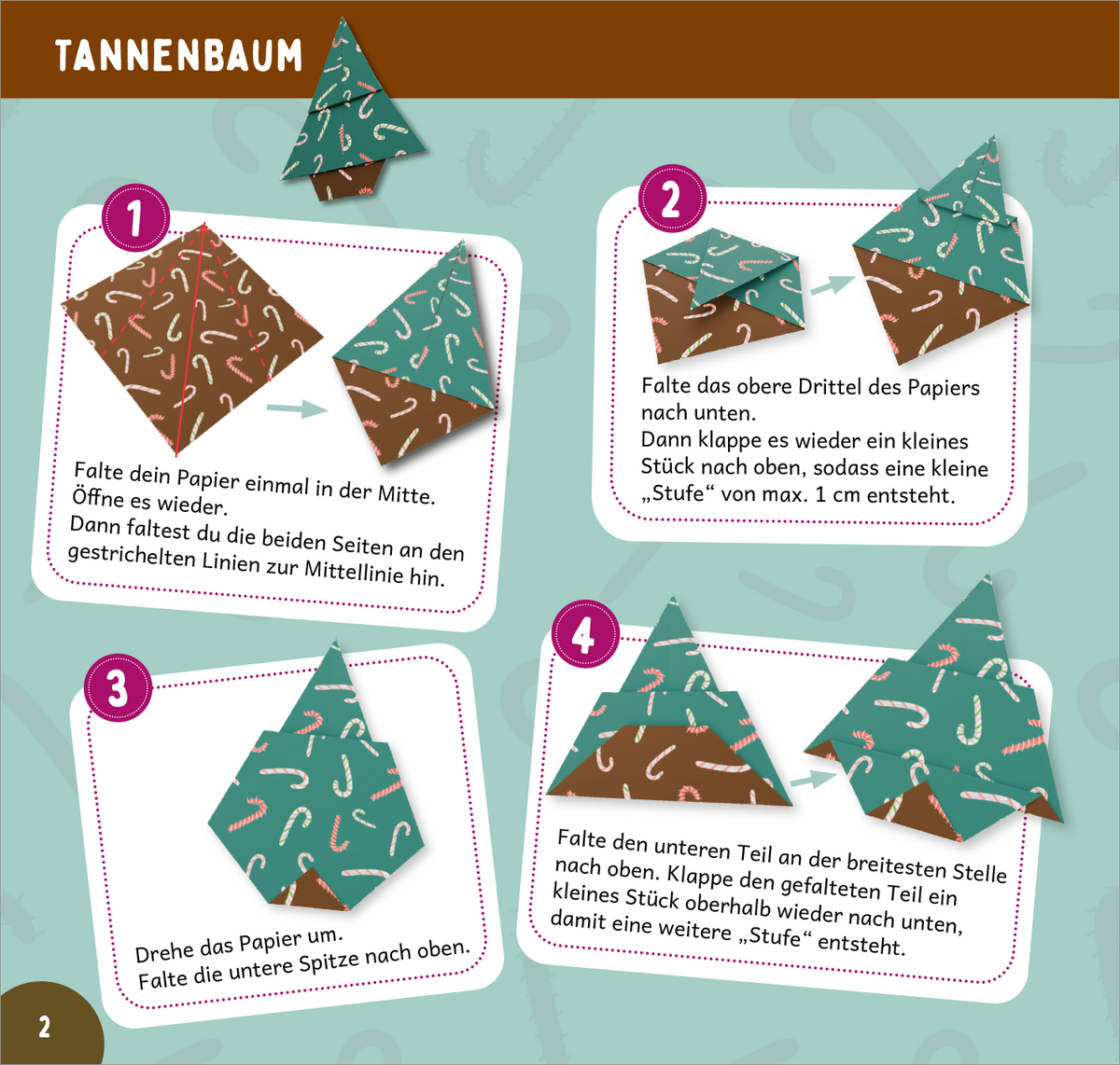 Gezeigt wird eine Innen- oder Zusatzansicht von „Weihnachts-Origami“.